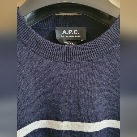 A.P.C.Navy & White Pheobe Sweater - Picture 6 of 6
